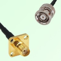 SMA Female 4 Hole Panel Mount to RP BNC Male  RF Cable Assembly