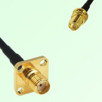 SMA Female Panel Mount to RP SMA Bulkhead Female  RF Cable Assembly