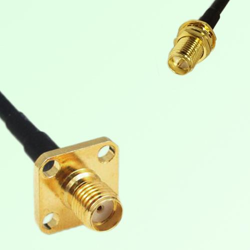 SMA Female Panel Mount to RP SMA Bulkhead Female  RF Cable Assembly