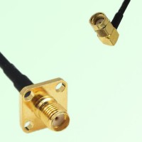 SMA Female 4 Hole Panel Mount to RP SMA Male RA  RF Cable Assembly
