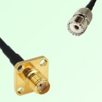 SMA Female 4 Hole Panel Mount to UHF Female  RF Cable Assembly