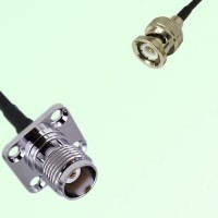 TNC Female 4 Hole Panel Mount to BNC Male  RF Cable Assembly