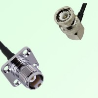 TNC Female 4 Hole Panel Mount to BNC Male RA  RF Cable Assembly