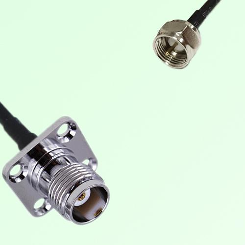 TNC Female 4 Hole Panel Mount to F Male  RF Cable Assembly