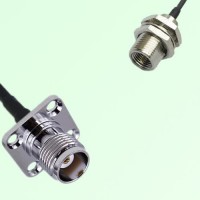 TNC Female 4 Hole Panel Mount to FME Bulkhead Male  RF Cable Assembly