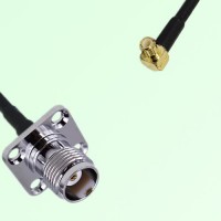 TNC Female 4 Hole Panel Mount to MCX Male RA  RF Cable Assembly
