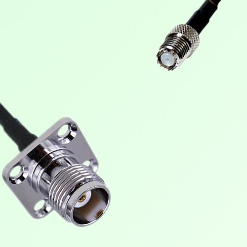 TNC Female 4 Hole Panel Mount to Mini UHF Female RF Cable Assembly TNC Female 4 Hole Panel Mount to Mini UHF Female RF Cable Assembly