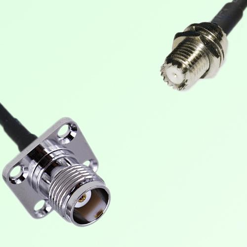 TNC Female Panel Mount to Mini UHF Bulkhead Female RF Cable Assembly TNC Female Panel Mount to Mini UHF Bulkhead Female RF Cable Assembly
