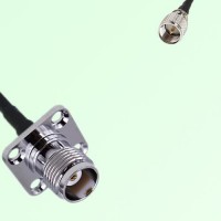 TNC Female 4 Hole Panel Mount to Mini UHF Male  RF Cable Assembly