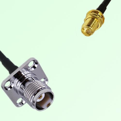 TNC Female Panel Mount to RP SMA Bulkhead Female  RF Cable Assembly