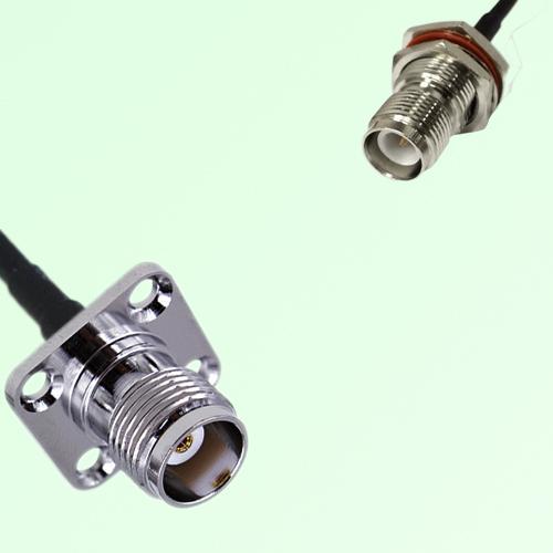 TNC Female Panel Mount to RP TNC Bulkhead Female  RF Cable Assembly