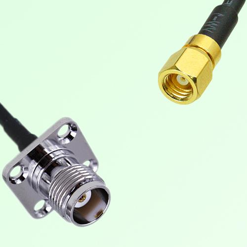 TNC Female 4 Hole Panel Mount to SMC Female RF Cable Assembly TNC Female 4 Hole Panel Mount to SMC Female RF Cable Assembly
