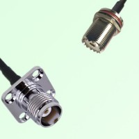 TNC Female Panel Mount to UHF Bulkhead Female  RF Cable Assembly