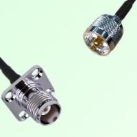 TNC Female 4 Hole Panel Mount to UHF Male  RF Cable Assembly