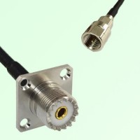 UHF Female 4 Hole Panel Mount to FME Male  RF Cable Assembly