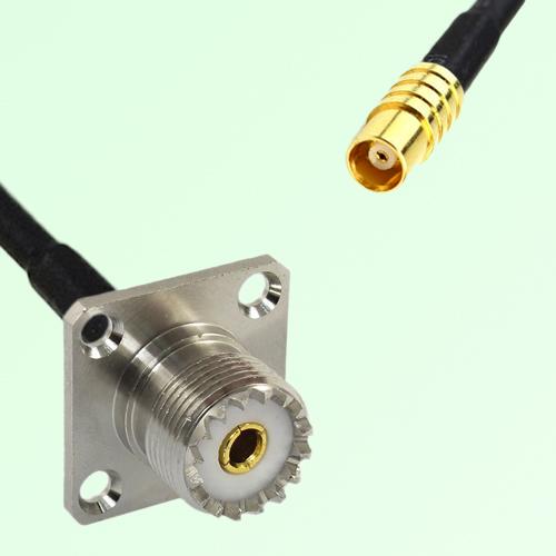 UHF Female 4 Hole Panel Mount to MCX Female  RF Cable Assembly