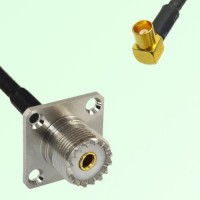 UHF Female 4 Hole Panel Mount to MCX Female RA  RF Cable Assembly