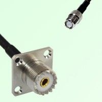 UHF Female 4 Hole Panel Mount to Mini UHF Female  RF Cable Assembly