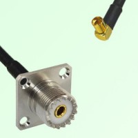 UHF Female 4 Hole Panel Mount to MMCX Female RA  RF Cable Assembly