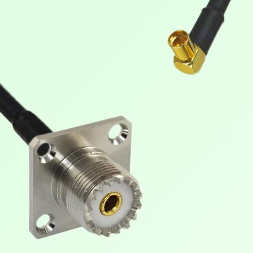 UHF Female 4 Hole Panel Mount to MMCX Female RA RF Cable Assembly UHF Female 4 Hole Panel Mount to MMCX Female RA RF Cable Assembly