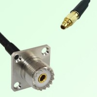 UHF Female 4 Hole Panel Mount to MMCX Male  RF Cable Assembly