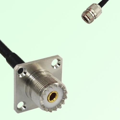 UHF Female 4 Hole Panel Mount to N Female RF Cable Assembly UHF Female 4 Hole Panel Mount to N Female RF Cable Assembly