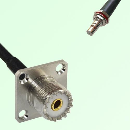 UHF Female Panel Mount to QMA Bulkhead Female  RF Cable Assembly
