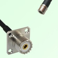 UHF Female 4 Hole Panel Mount to QMA Male  RF Cable Assembly