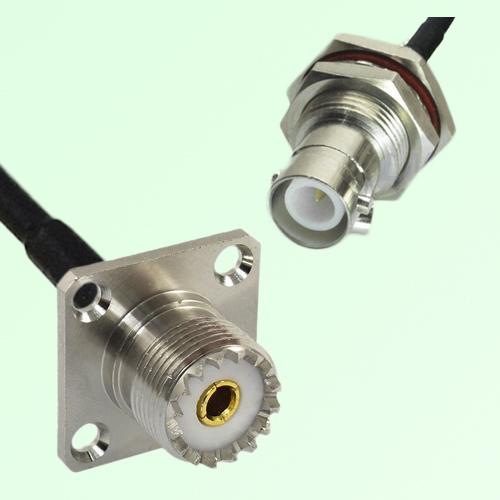 UHF Female Panel Mount to RP BNC Bulkhead Female RF Cable Assembly UHF Female Panel Mount to RP BNC Bulkhead Female RF Cable Assembly