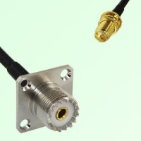 UHF Female Panel Mount to RP SMA Bulkhead Female RF Cable Assembly UHF Female Panel Mount to RP SMA Bulkhead Female RF Cable Assembly