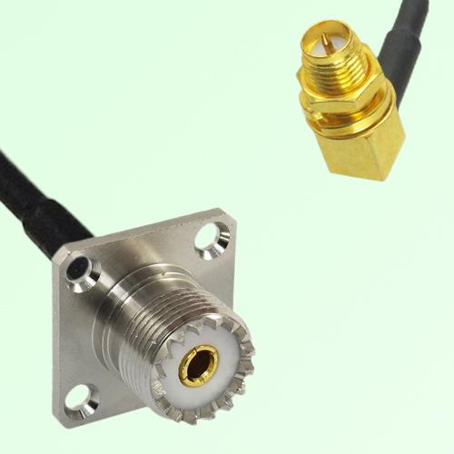 UHF Female Panel Mount to RP SMA Bulkhead Female RA RF Cable Assembly UHF Female Panel Mount to RP SMA Bulkhead Female RA RF Cable Assembly