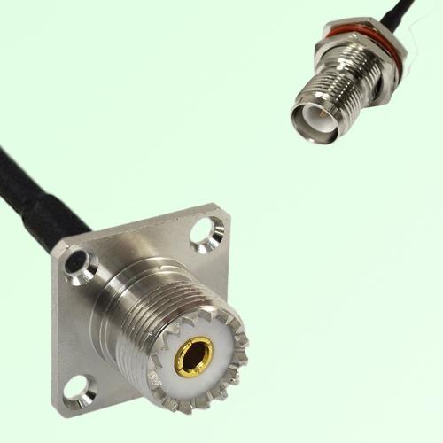UHF Female Panel Mount to RP TNC Bulkhead Female RF Cable Assembly UHF Female Panel Mount to RP TNC Bulkhead Female RF Cable Assembly