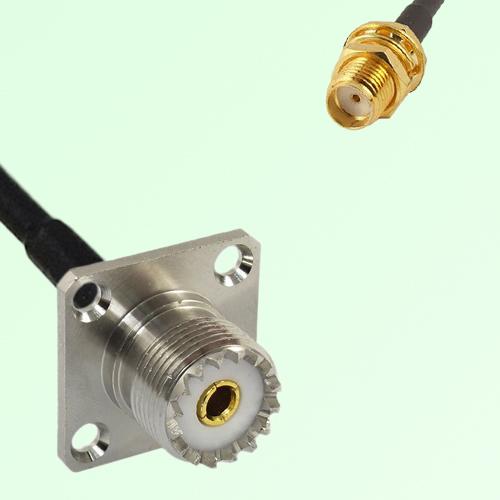 UHF Female Panel Mount to SMA Bulkhead Female  RF Cable Assembly