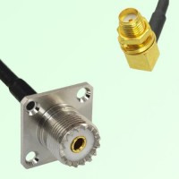UHF Female Panel Mount to SMA Bulkhead Female RA  RF Cable Assembly