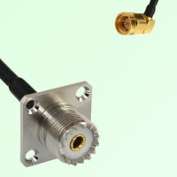 UHF Female 4 Hole Panel Mount to SMA Male RA  RF Cable Assembly