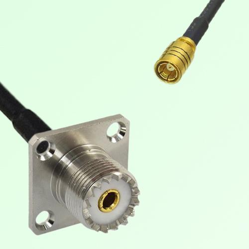 UHF Female 4 Hole Panel Mount to SMB Female RF Cable Assembly UHF Female 4 Hole Panel Mount to SMB Female RF Cable Assembly
