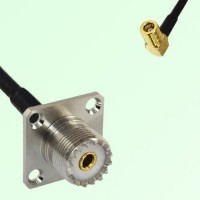 UHF Female 4 Hole Panel Mount to SMB Female RA  RF Cable Assembly
