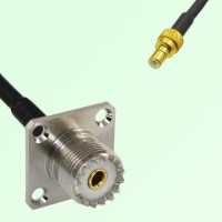 UHF Female 4 Hole Panel Mount to SMB Male  RF Cable Assembly