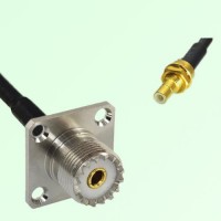 UHF Female 4 Hole Panel Mount to SMB Bulkhead Male RF Cable Assembly UHF Female 4 Hole Panel Mount to SMB Bulkhead Male RF Cable Assembly