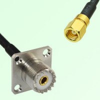 UHF Female 4 Hole Panel Mount to SMC Female  RF Cable Assembly