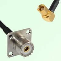 UHF Female 4 Hole Panel Mount to SMC Female RA  RF Cable Assembly