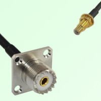 UHF Female 4 Hole Panel Mount to SMC Bulkhead Male  RF Cable Assembly