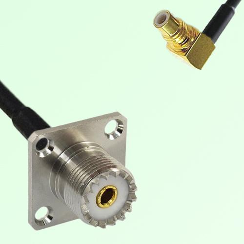 UHF Female 4 Hole Panel Mount to SMC Male RA RF Cable Assembly UHF Female 4 Hole Panel Mount to SMC Male RA RF Cable Assembly