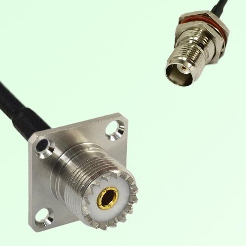 UHF Female Panel Mount to TNC Bulkhead Female RF Cable Assembly UHF Female Panel Mount to TNC Bulkhead Female RF Cable Assembly