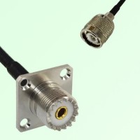 UHF Female 4 Hole Panel Mount to TNC Male  RF Cable Assembly