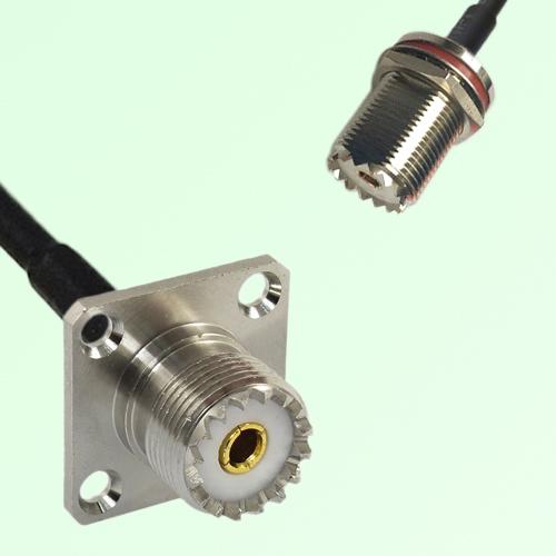 UHF Female Panel Mount to UHF Bulkhead Female  RF Cable Assembly