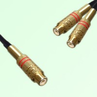 RCA Female to Two RCA Female Y Type Cable Assembly