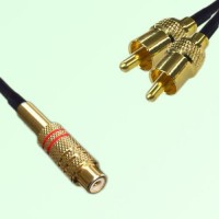 RCA Female to Two RCA Male Y Type Cable Assembly