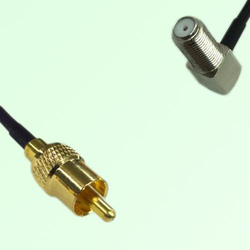 RCA Male to F Bulkhead Female Right Angle RF Cable Assembly