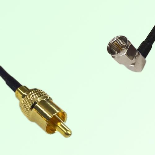 RCA Male to F Male Right Angle RF Cable Assembly